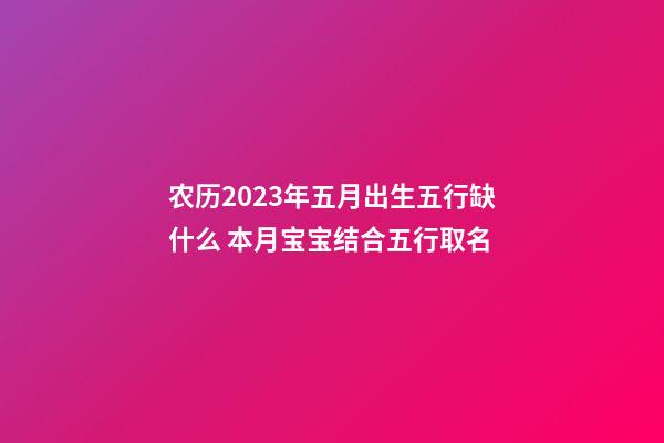 农历2023年五月出生五行缺什么 本月宝宝结合五行取名